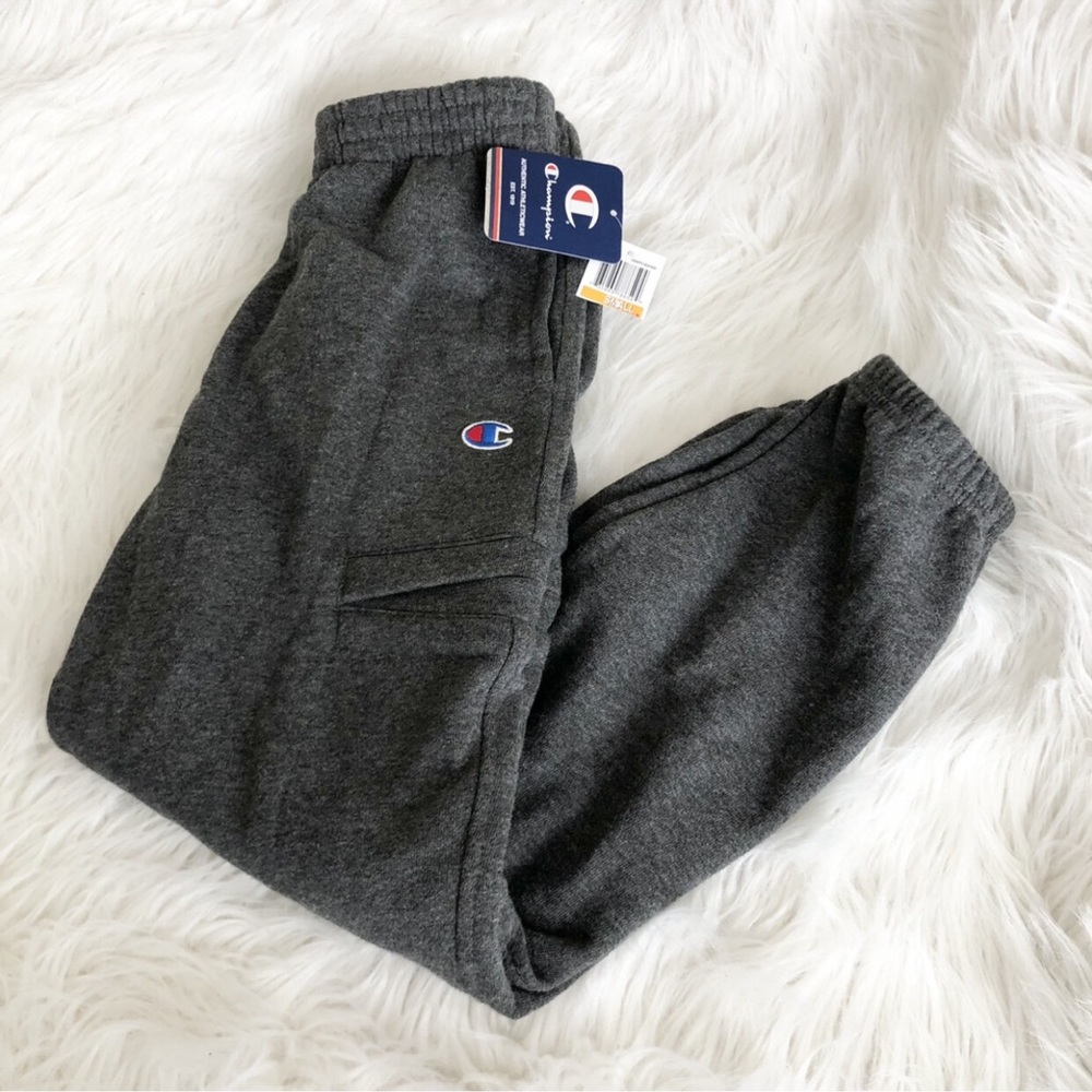 NEW Champion Boys Jersey Jogger Grey Pants Small